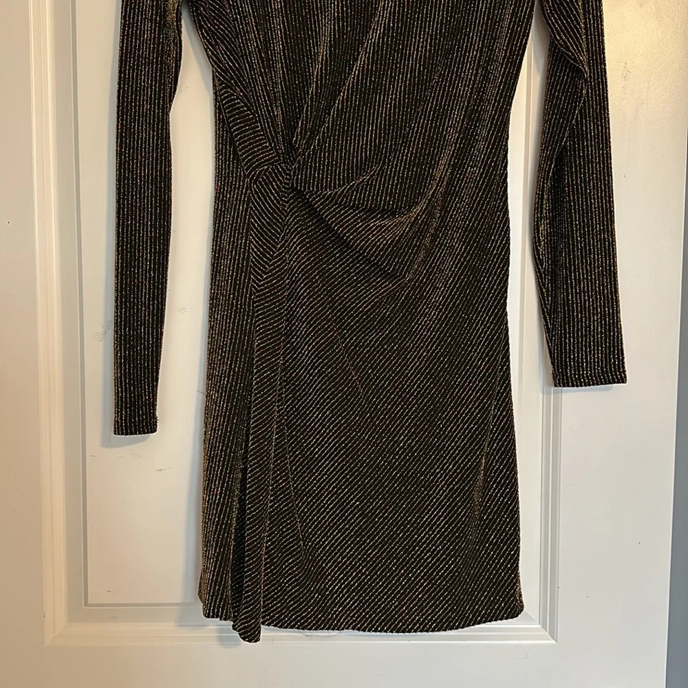 Women’s Leith Black and Gold Metallic Dress - Size Small